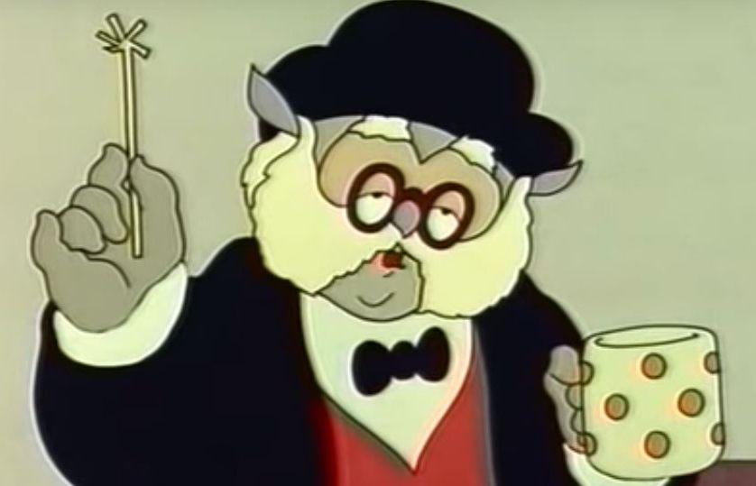 Doktor Bubó professzor (Nyomasek Bobó nagybátyja) egy bögre kávéval Doktor Bubó professzor (Nyomasek Bobó nagybátyja) egy bögre kávéval