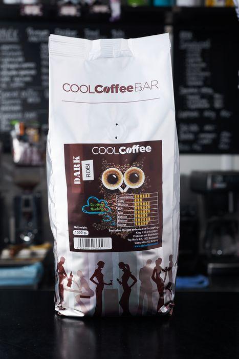 COOLCoffeeBAR DARK Robi Robusta Tradicional szemes kávé COOLCoffeeBAR DARK Robi Robusta Tradicional szemes kávé