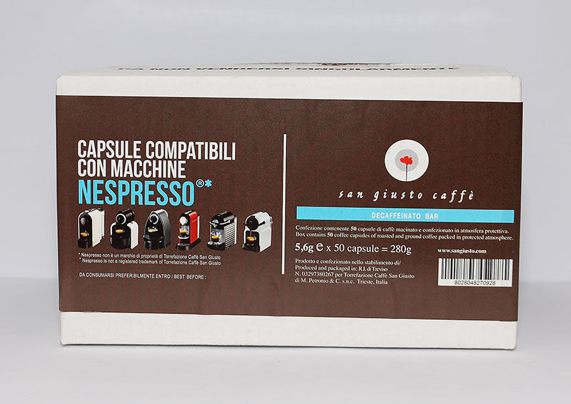 San Giusto DECAFFEINATO BAR nespresso kompatibilis koffeinmentes kapszula (50db)